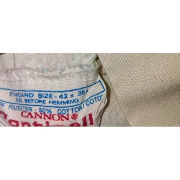 2 Vintage Cannon Monticello Floral Pillowcases Standard Blue  Green Stripes Lace - Picture 7 of 8